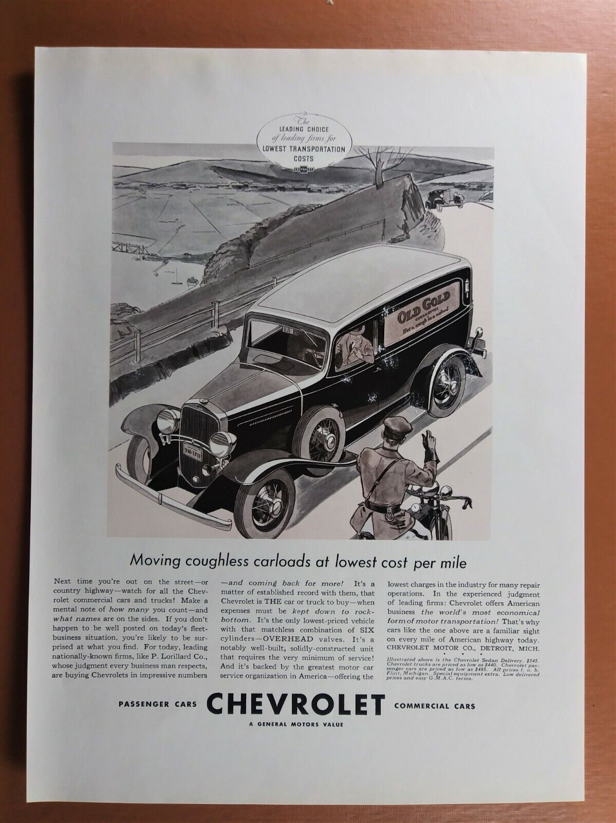 Vintage 1930\'s General Motors - Chevrolet - Car - 1933-1934 Automobile AD LOT