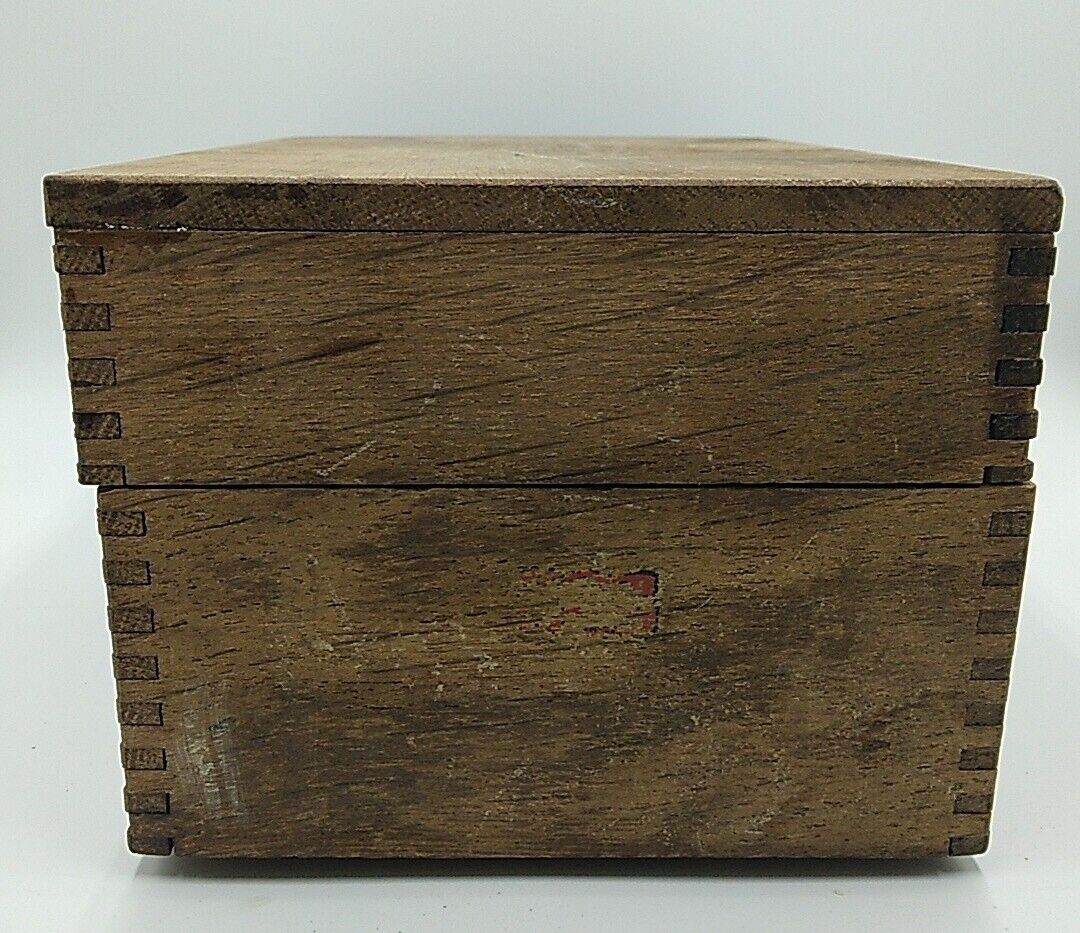 Vintage Weis Oak Dovetailed Recipe Index Card File Box Wooden Beautiful