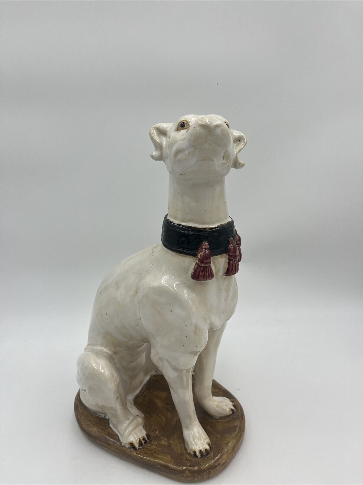Vintage Hollywood Regency Whippet/ Greyhound Statue Numbered 14”