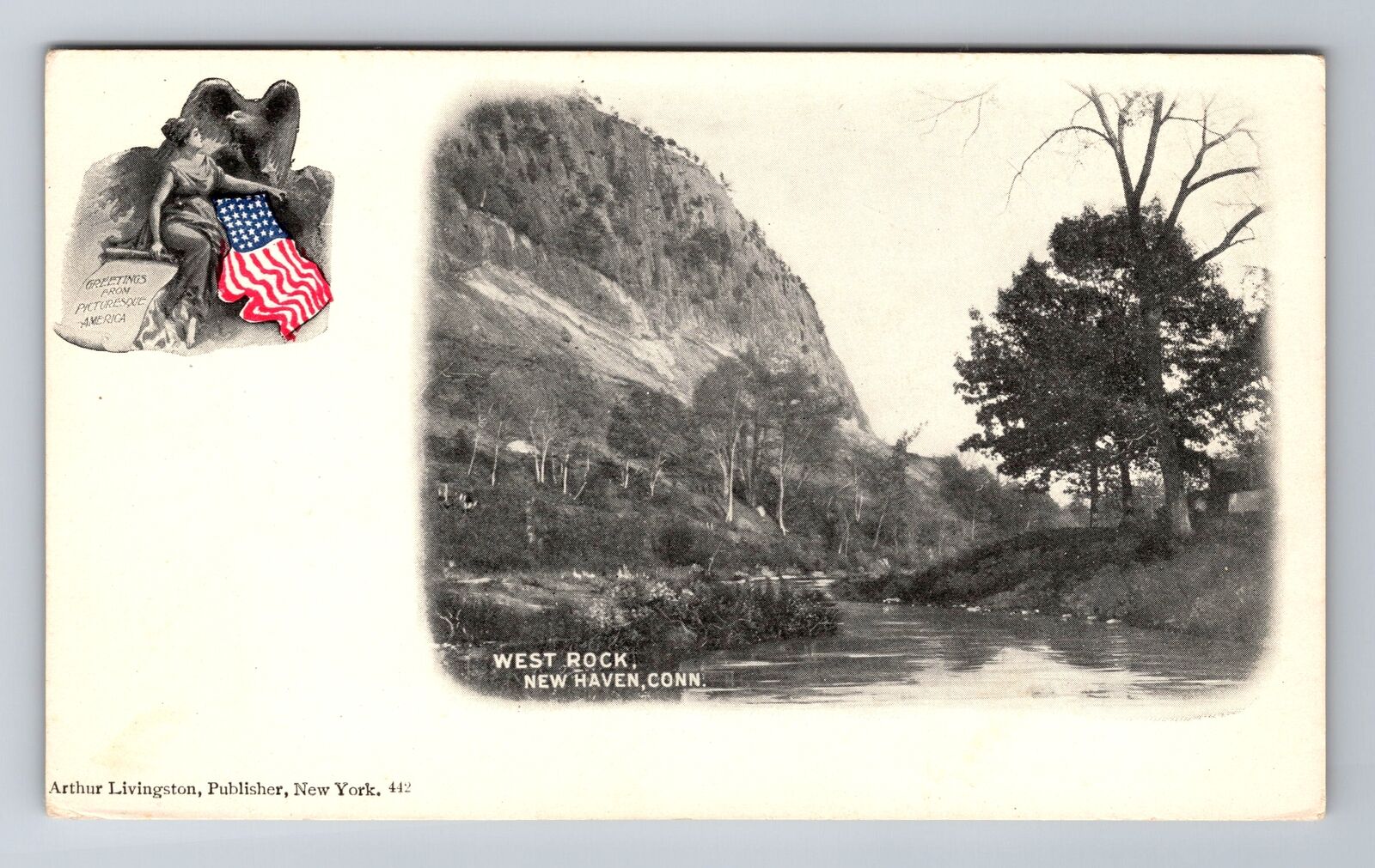 West Haven CT-Connecticut, West Rock, Antique Vintage Souvenir Postcard
