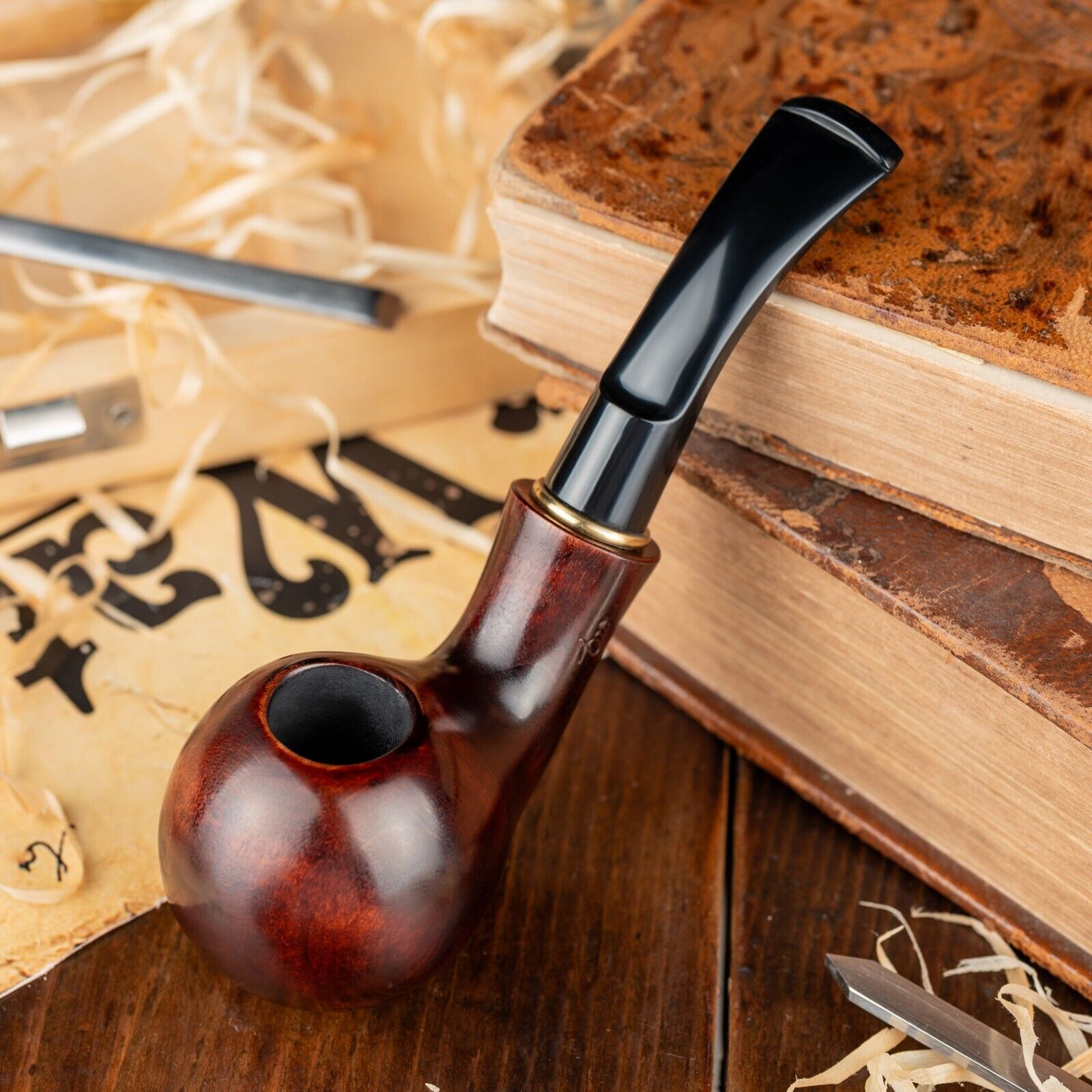 Dr. Watson - Wooden Tobacco Pipe, Hand Carved, Fits 9mm filter
