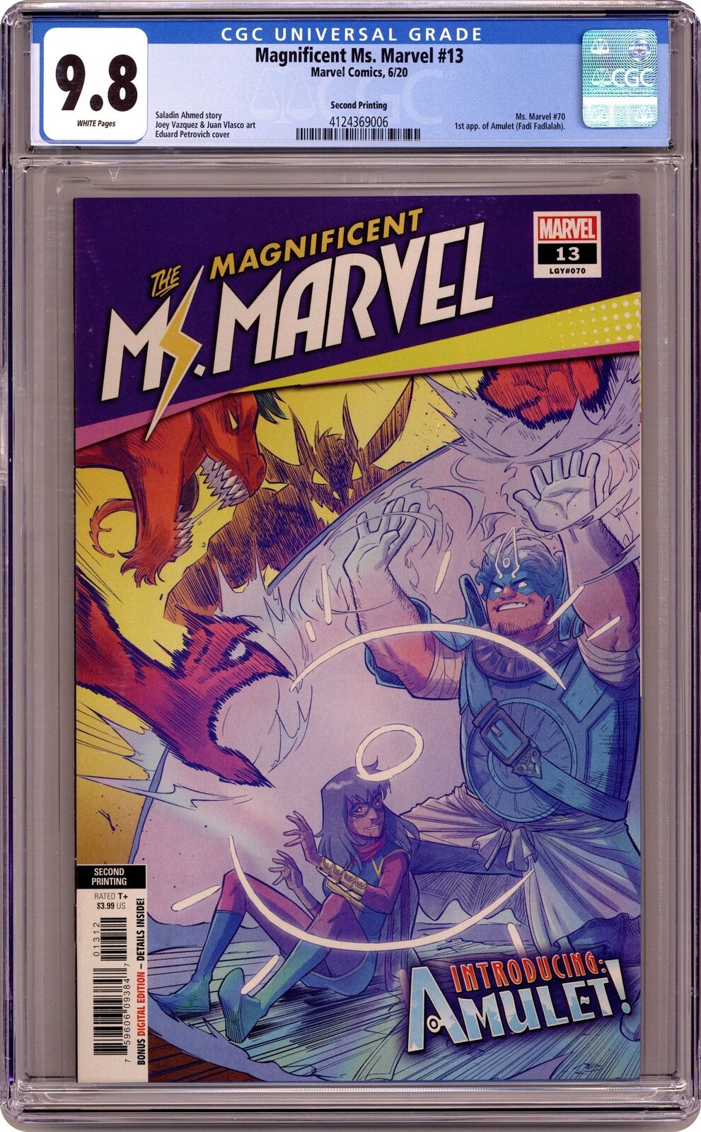 Magnificent Ms. Marvel #13B Vazquez Variant 2nd Printing CGC 9.8 2020 4124369006