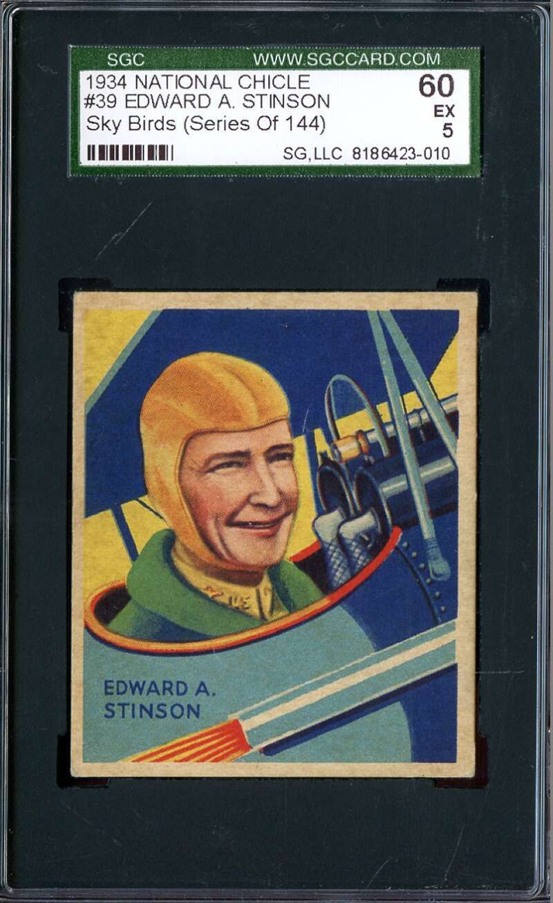 1934 SKY BIRDS R136 #39 EDWARD A. STINSON SGC 5 *DS12978