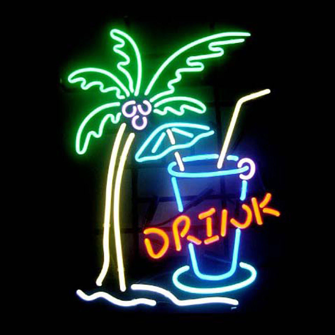 Beer Drink Coconut Tree Cocktails Neon Light Sign 24\