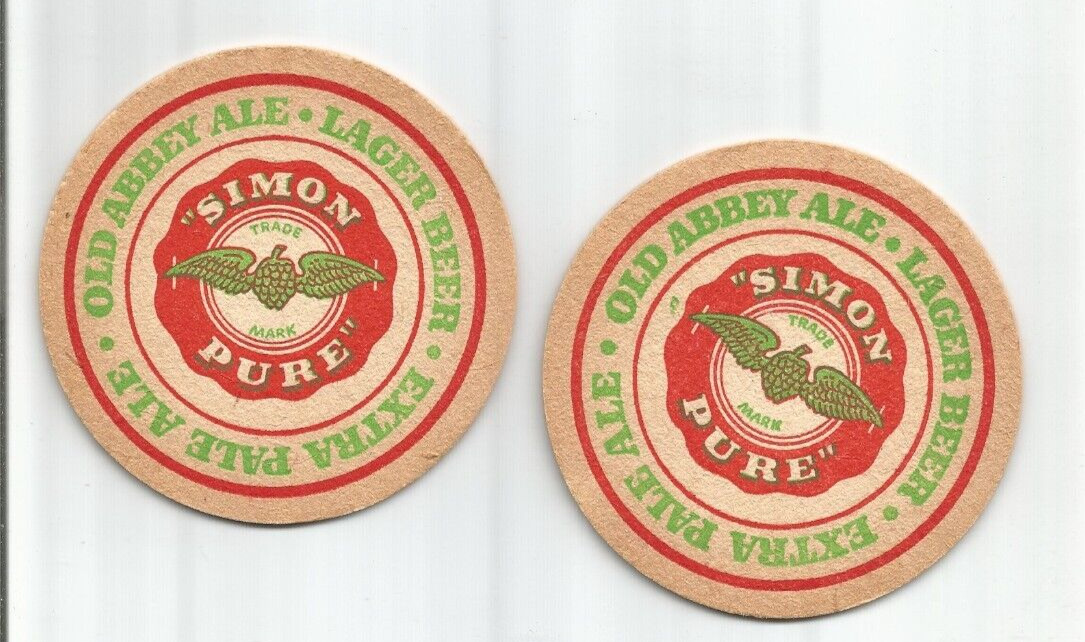Pair of 1950\'s Simon Pure  Beer & Ale Coasters -Buffalo, NY 3\