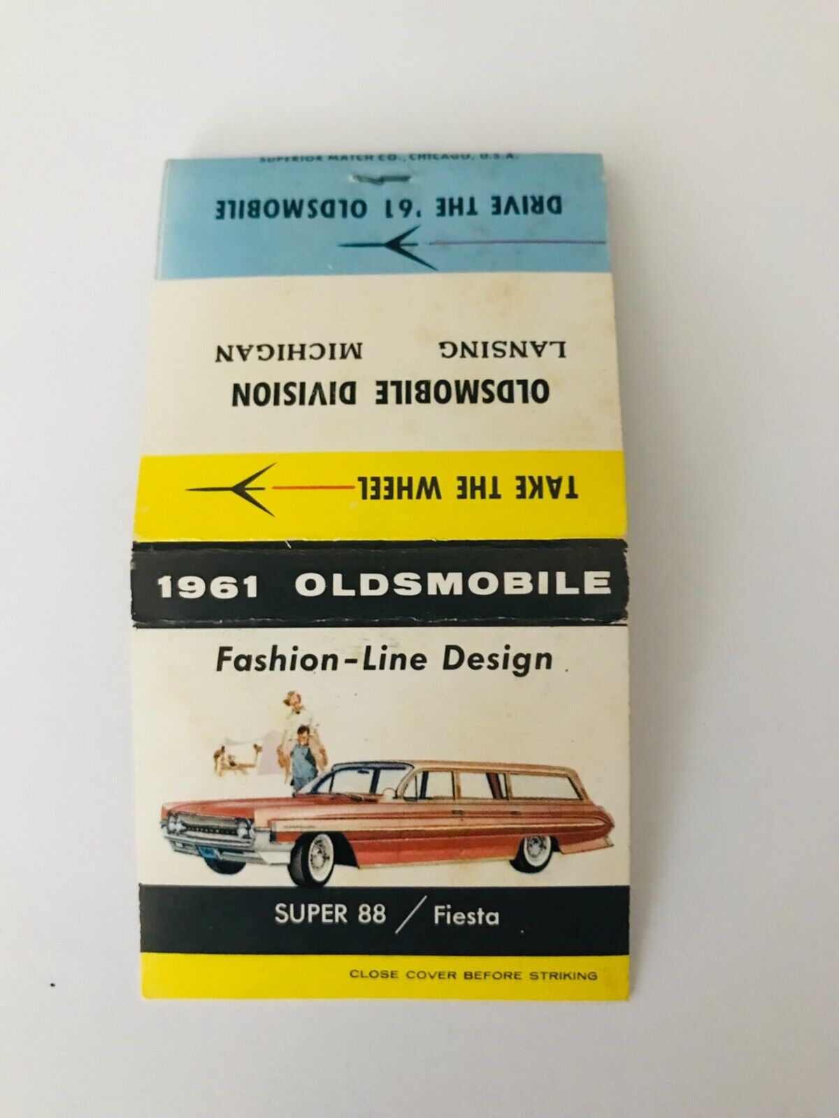 Vintage 1961 Oldsmobile Super 88 Fiesta Lansing MI Matchbook Advertising Cars