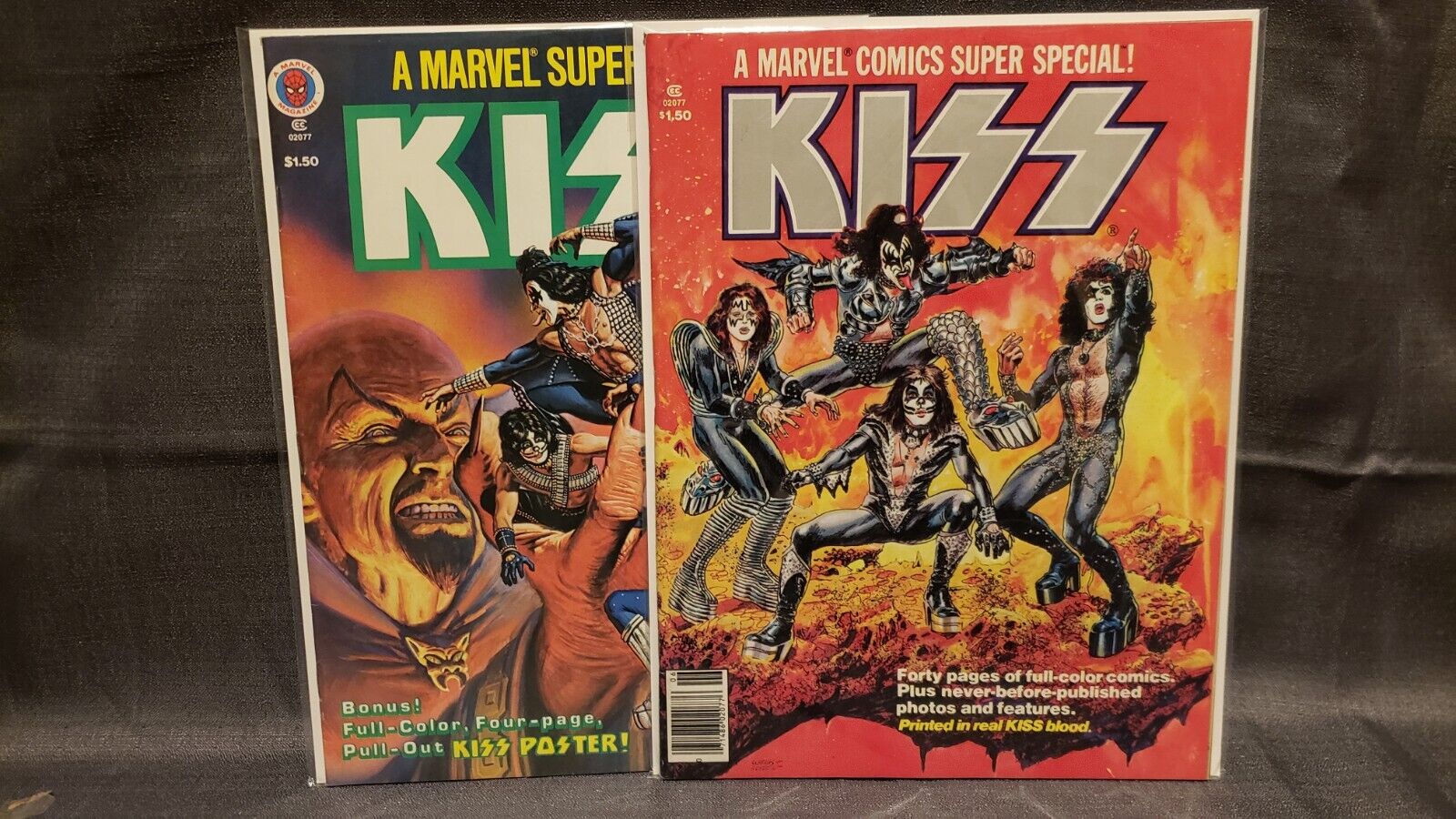 Marvel Comics Super Special 1+5 2nd App Of KISS Band Member Blood On Cover 1977
