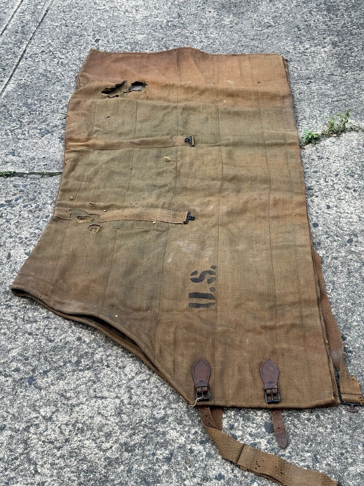 vintage US Civil War Canvas Horse blanket & feed bag