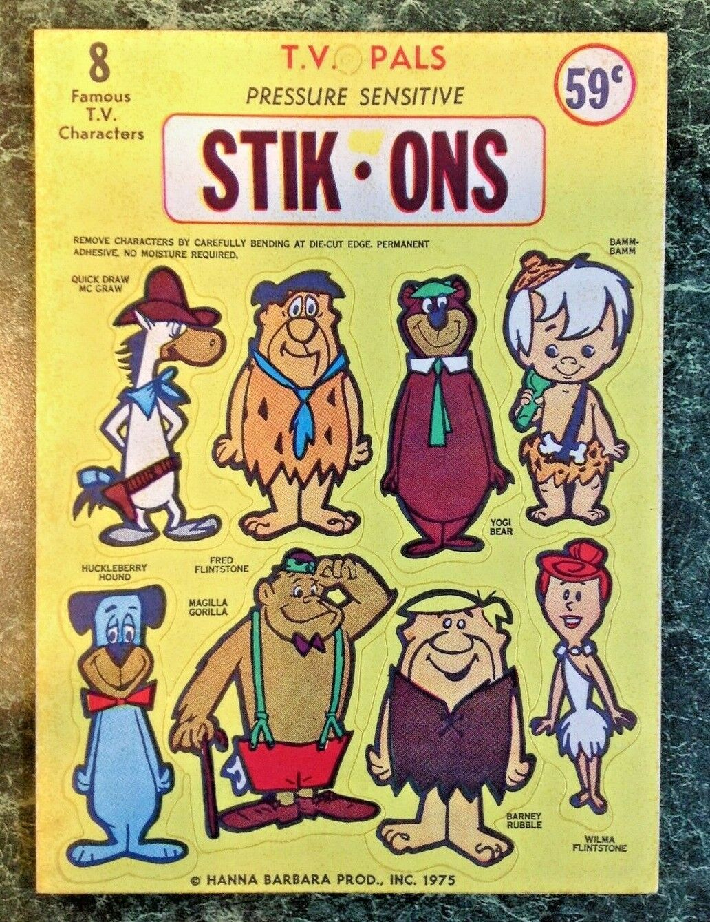 VTG 1975 STIK ONS Hanna-Barbera BARBARA TV Cartoon Sticker Sheet DIE CUT ERROR