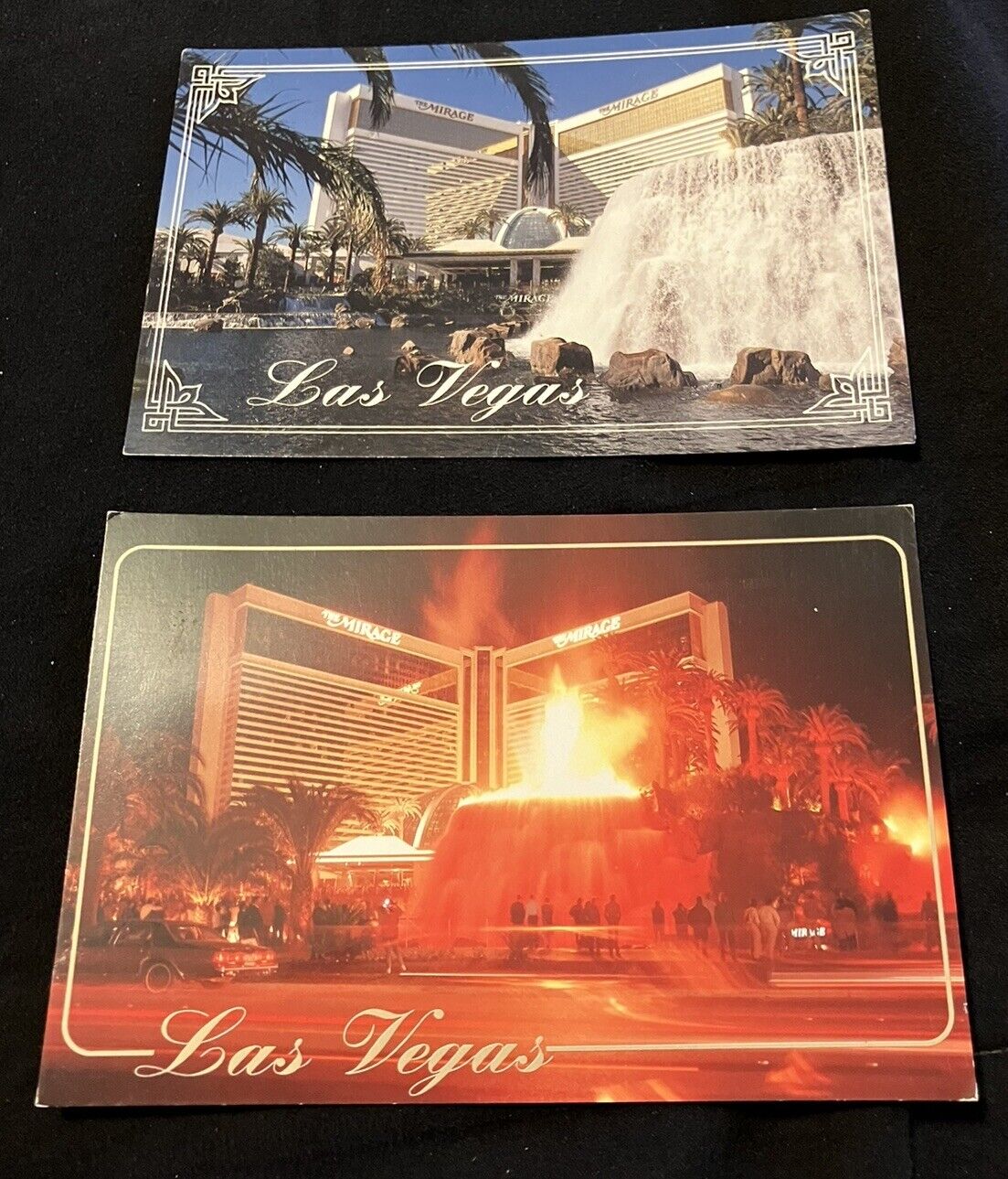 Postcard The Mirage Volcano Day And Night Las Vegas Nevada Lot Of 2