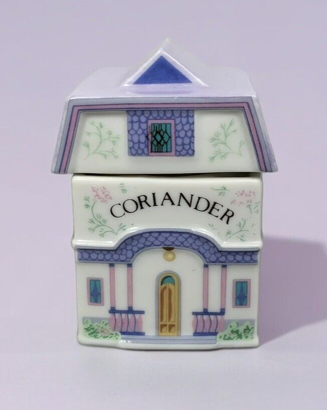 The Lenox Spice Village Coriander Spice Jar / House & Lid Porcelain Vtg. 1989