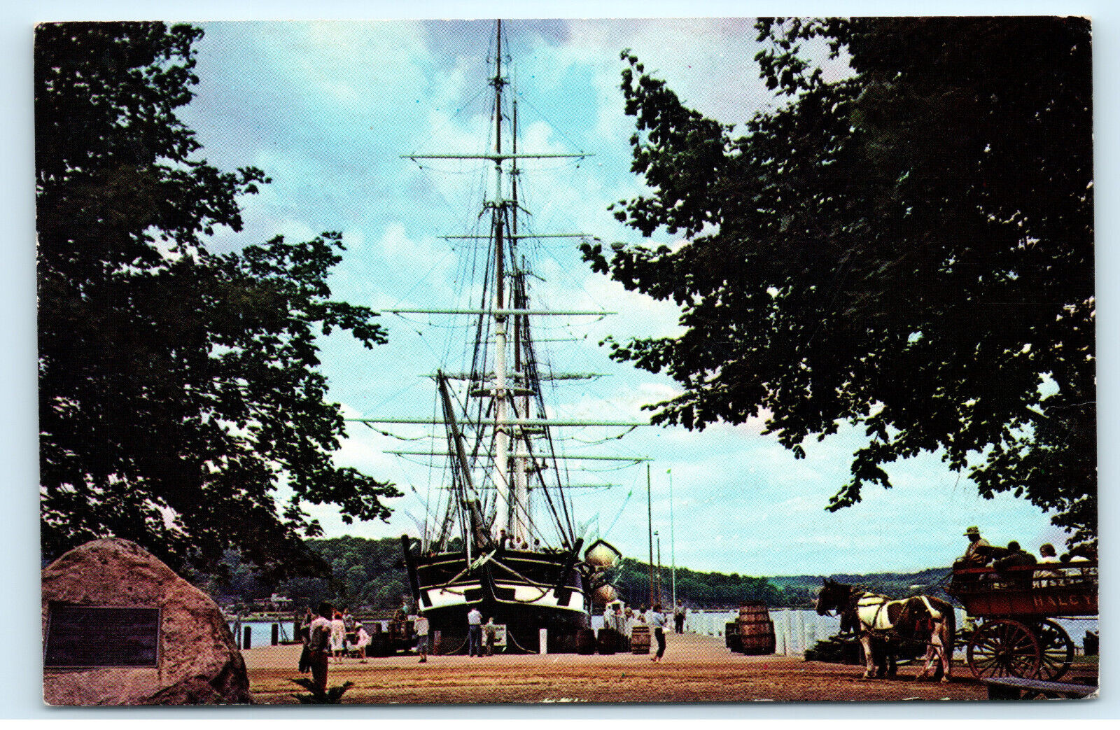 Mystic Seaport Maritime Museum Mystic Connecticut Vintage Postcard E80