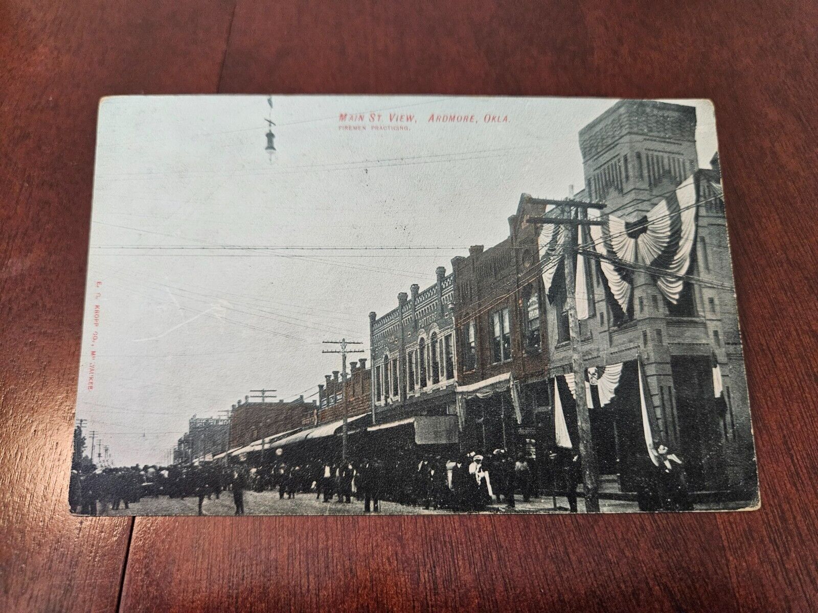 Postcard OK Oklahoma Ardmore Main Street Downtown View Early Scene