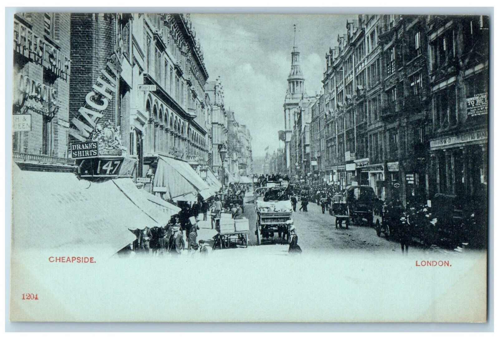 London England Postcard Cheapside Street View Business Area c1905