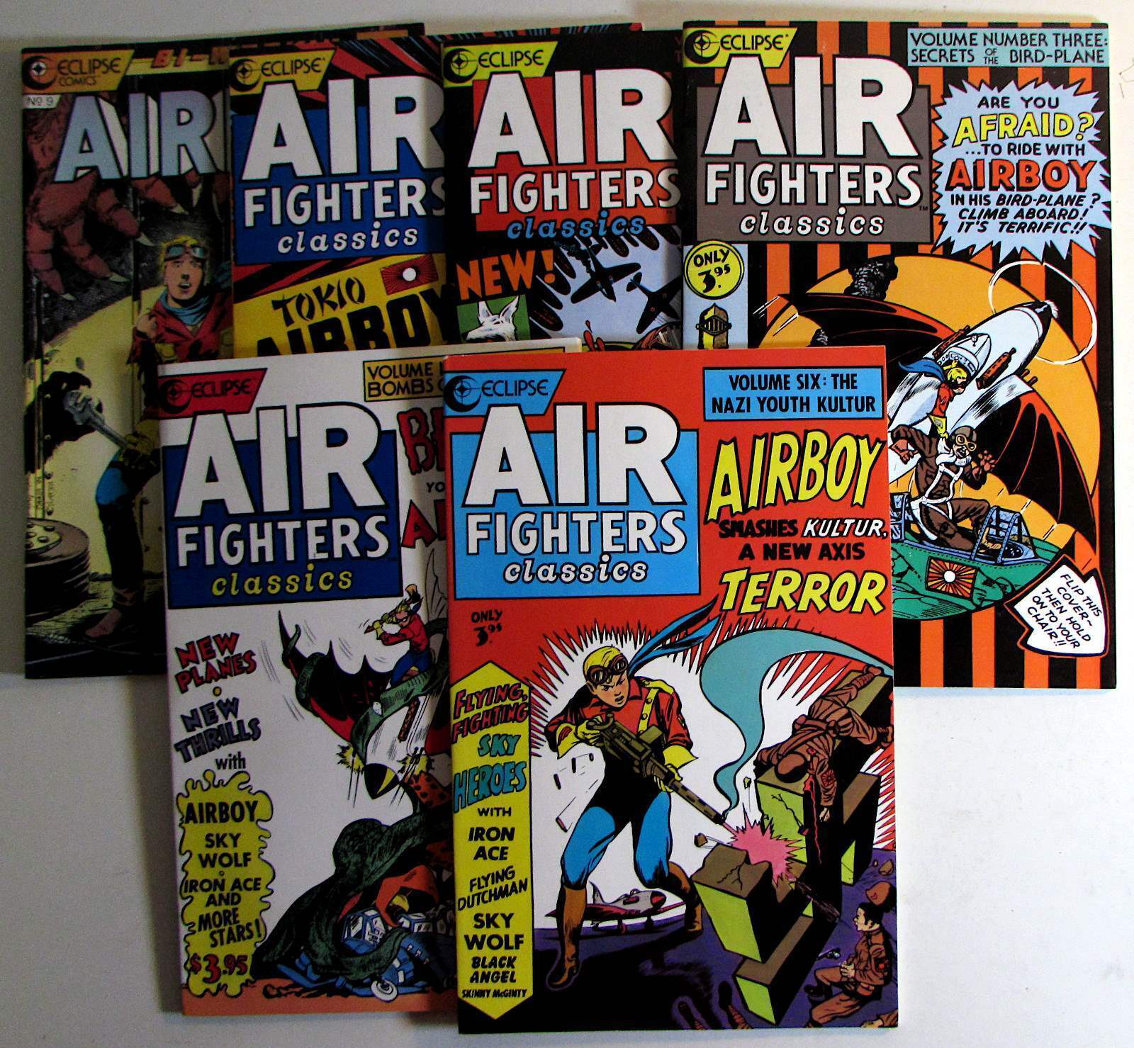 Air Fighters Classics Lot of 6 #1,2,3,4,6,Airboy 9 Eclipse (1986) Comics