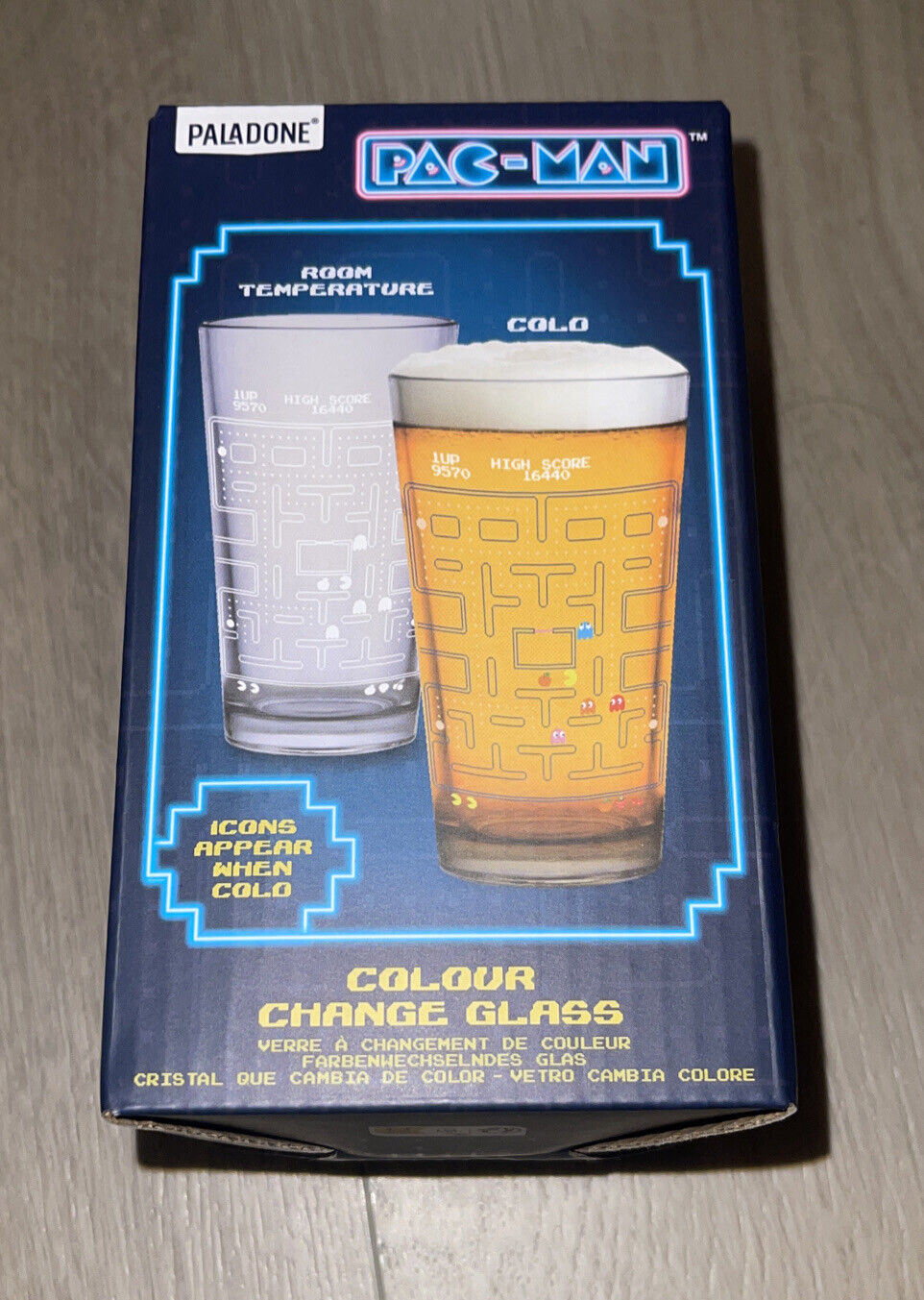 Pac-Man Colour Color Change Pint Glass Drinking Paladone Bandai Namco BRAND NEW