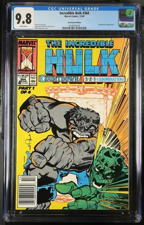 Incredible Hulk #364 CGC 9.8 1 of 1 Newsstand Variant 1st App Madman WP 1989