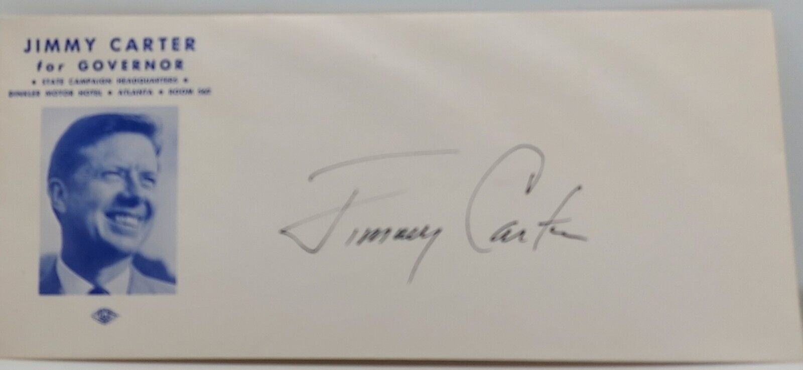 Early Jimmy Carter Signed For Georgia Governor Signed Envelope