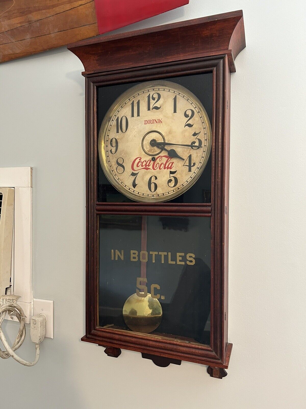 Antique Coca-Cola Pendulum Clock L. Gilbert Clock Co. Circa 1916-1920