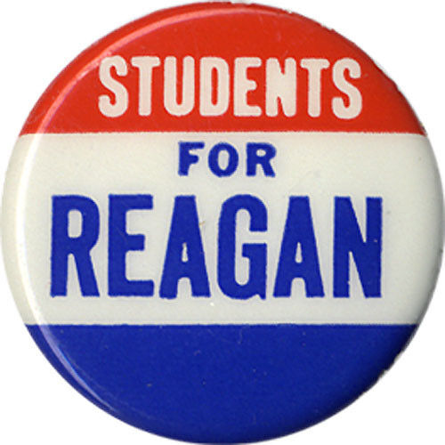 Scarce 1968 Campaign STUDENTS for Ronald REAGAN Republican Primary Button (2643)