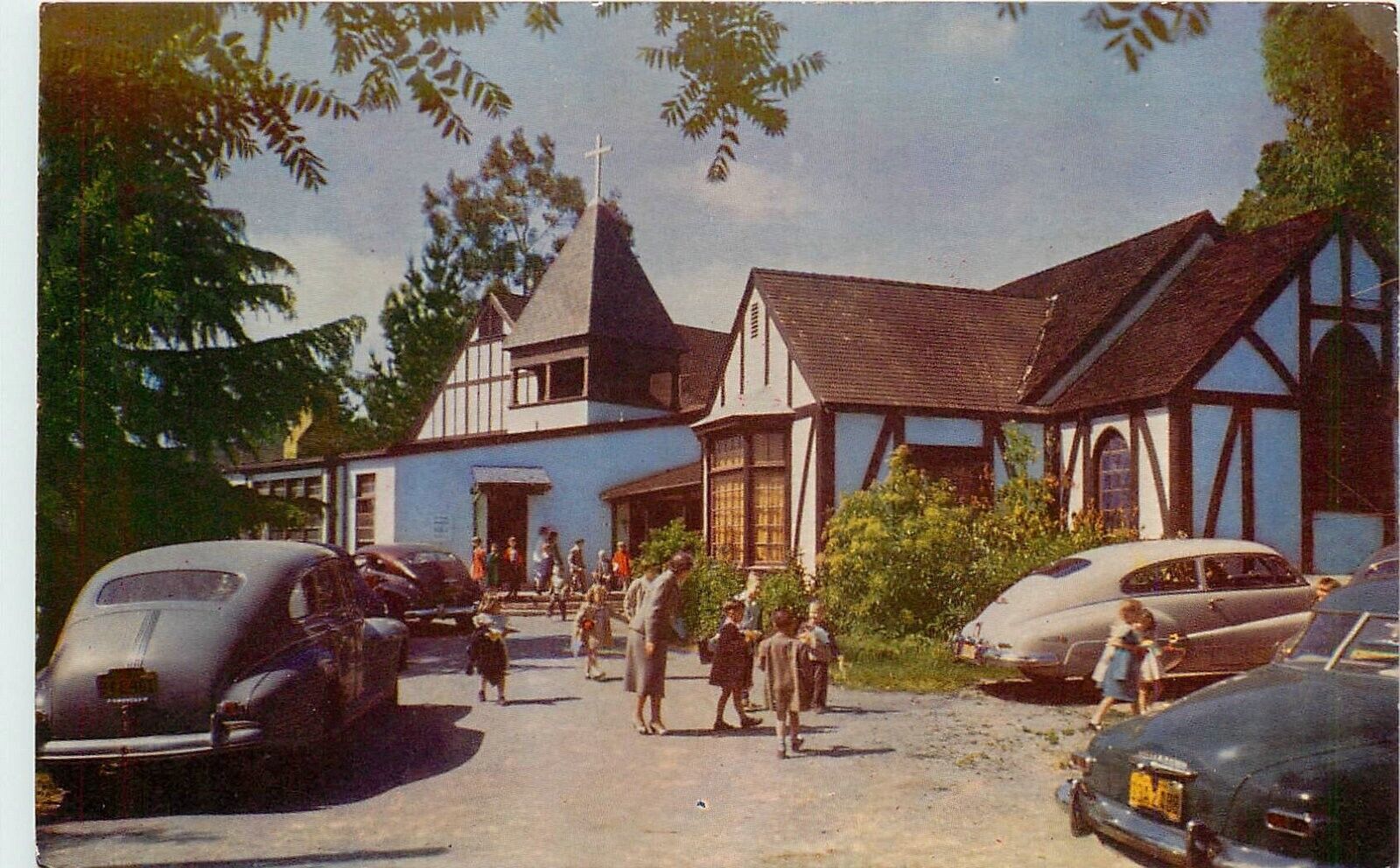 Postcard 1940s California Lafayette Community Methodist Church Roberts CA24-371