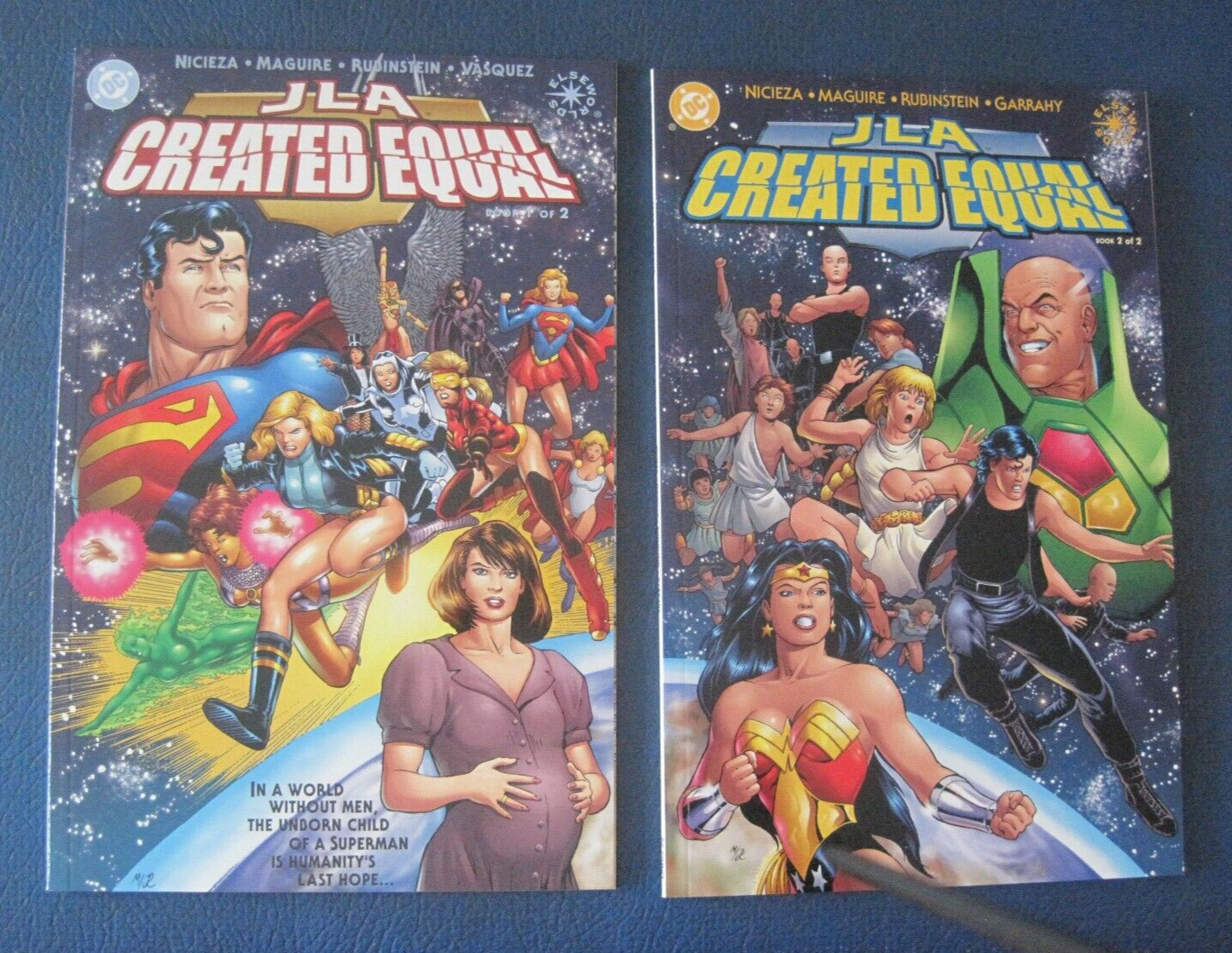JLA CREATED EQUAL #1-2 SET (NM) 2000 DC ELSEWORLDS - WONDER WOMAN SUPERMAN