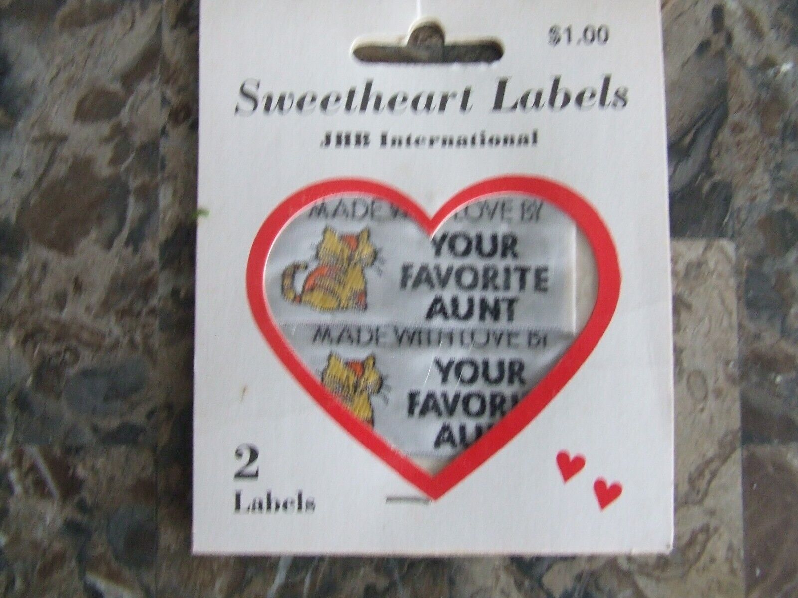 Vintage Woven Sew In Labels Made With Love By Your Favorite Aunt NIP By JHB Int.