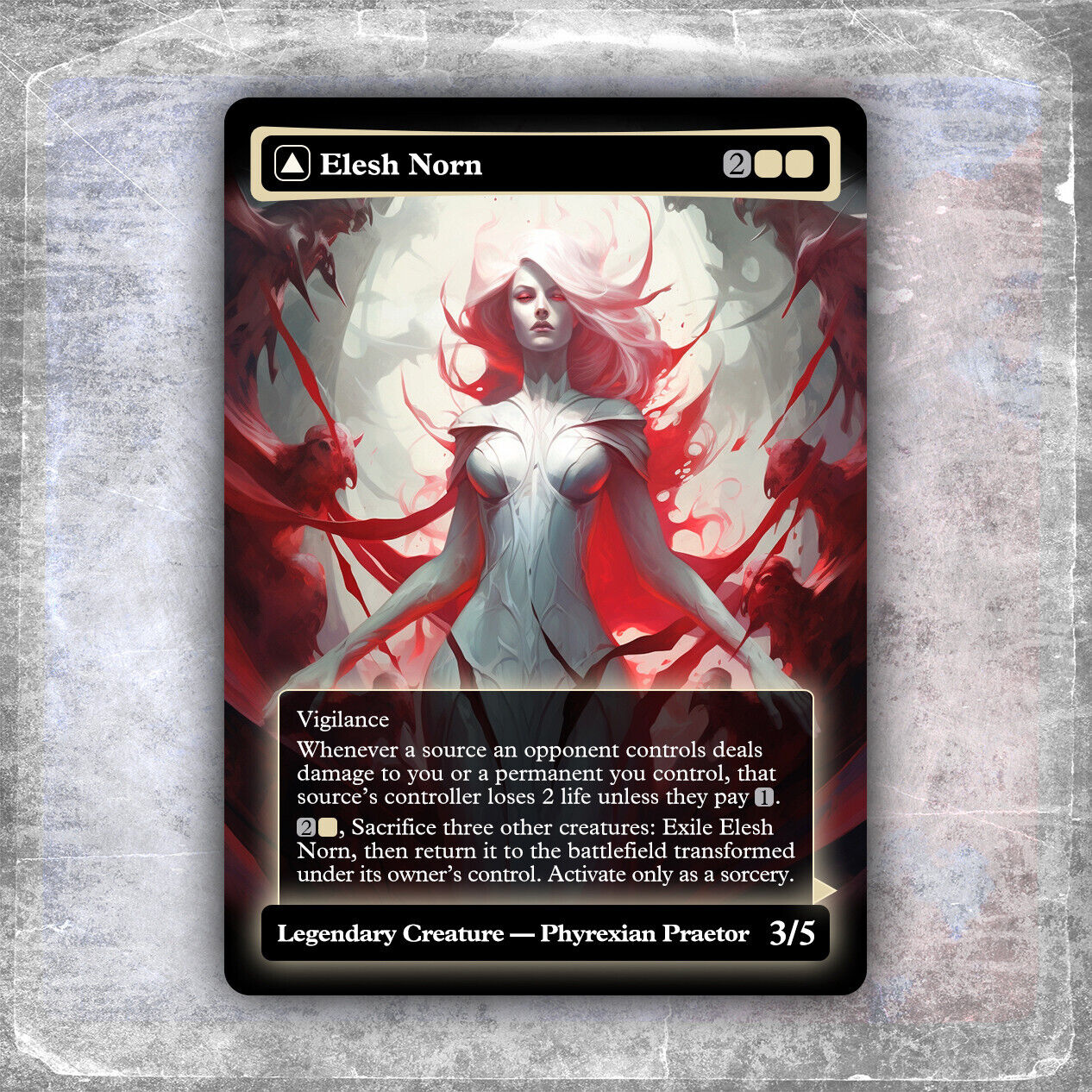 Elesh Norn #3 TWO Cards (No Double Sided) [Alternative Custom Art] Hyperion Card