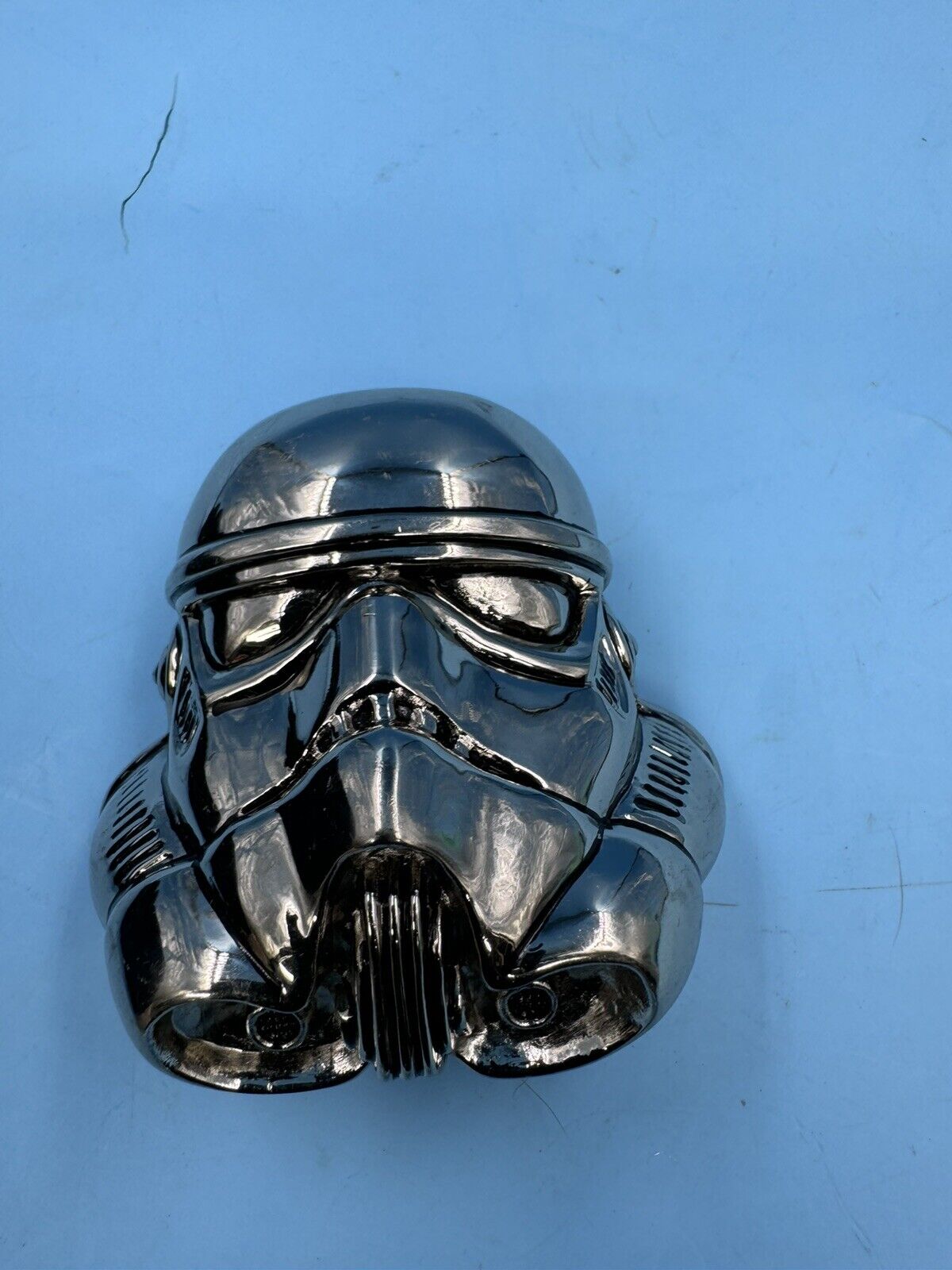 2005 Star Wars 3D Belt Buckle Stormtrooper Helmet Large Chrome Metal Lucasfilm