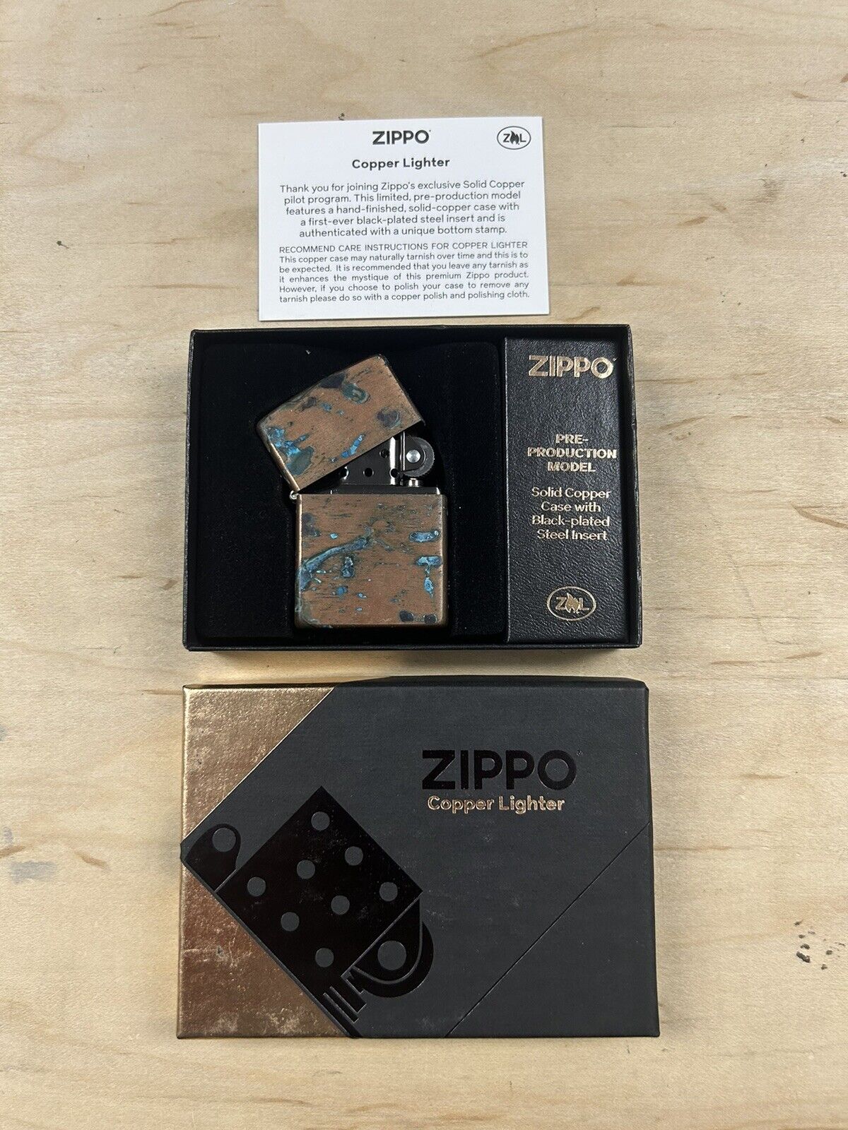 Custom Zippo “Tiger Stripe” Shipwreck Copper Lighter - Limited Edition