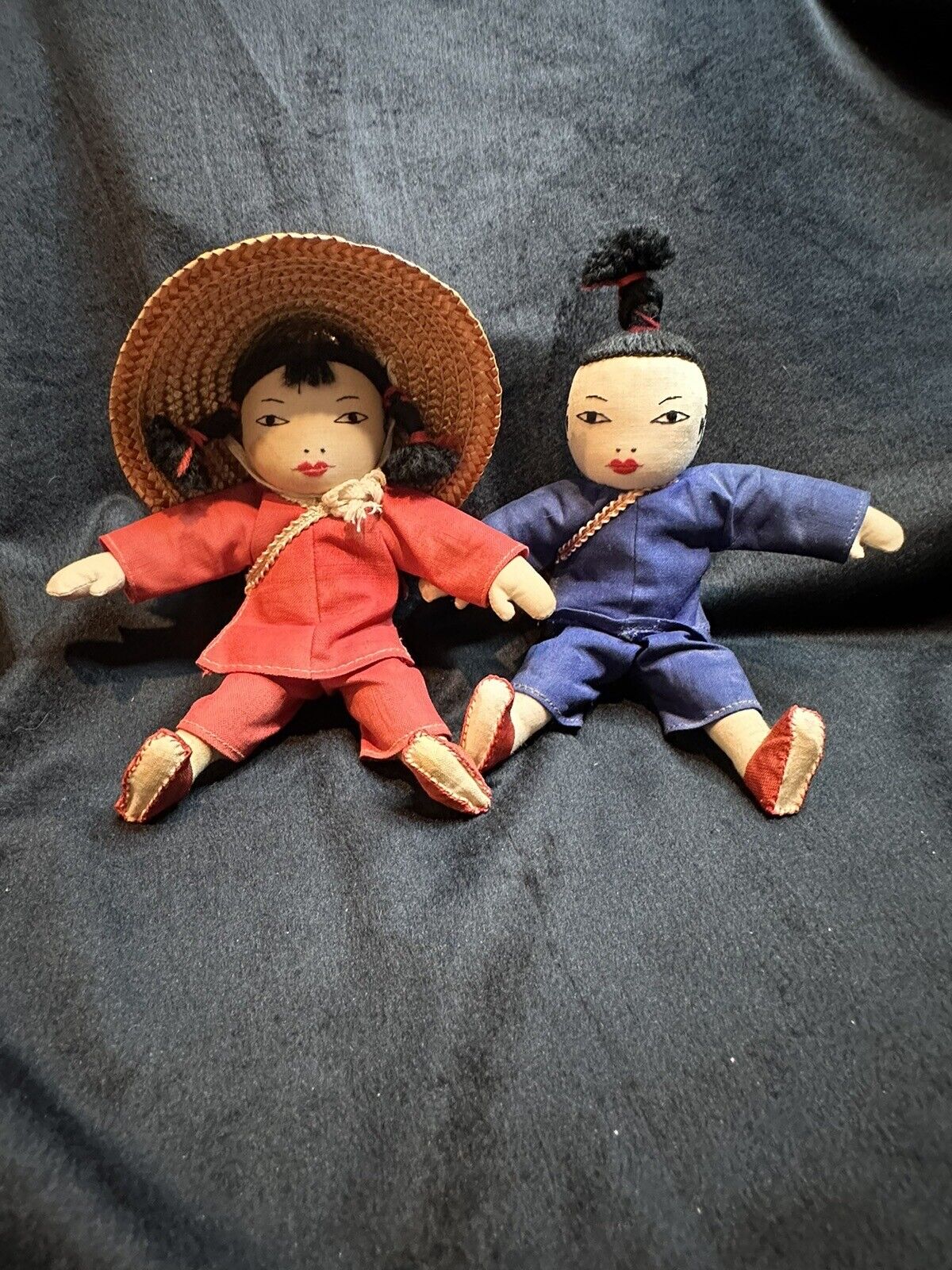 Two ESTATE Vintage ADA LUM Chinese Hong Kong Handmade Cloth 10\