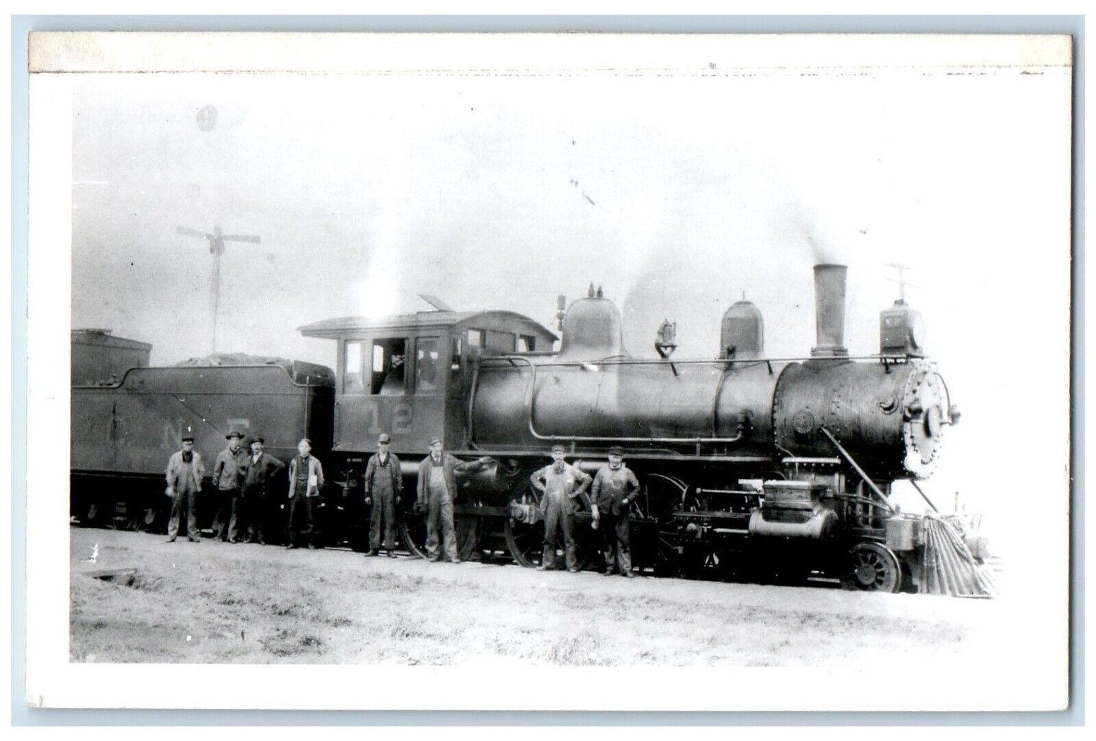 c1950's Central New England 12 Baldwin Locomotive Train RPPC Photo Postcard