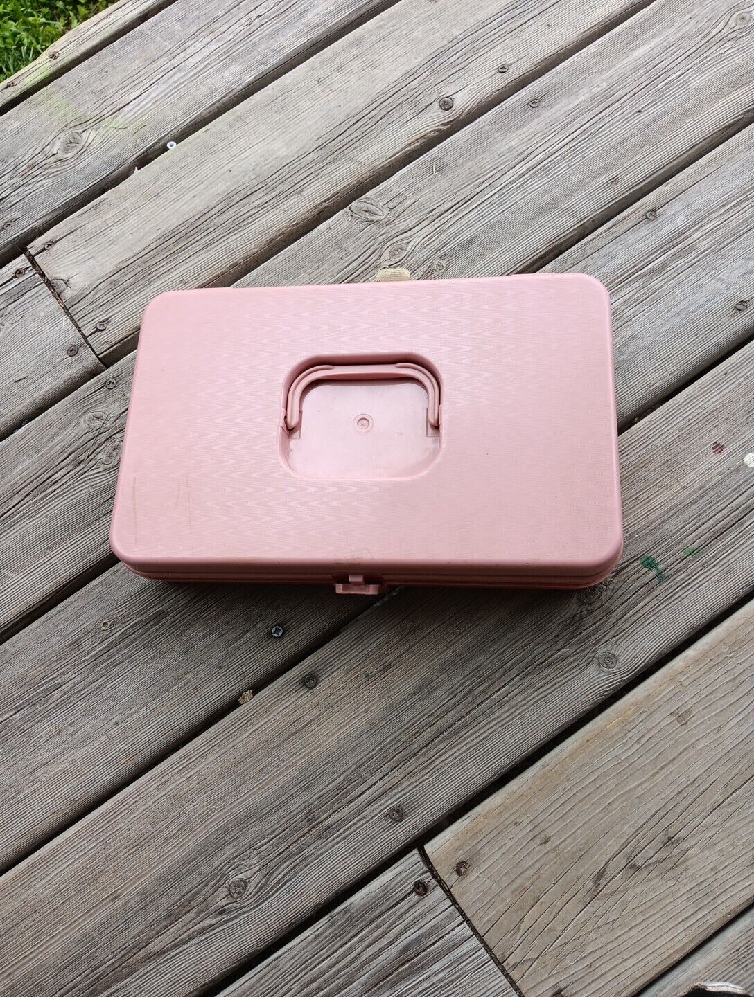 Vintage Pink Sewing Box Plastic
