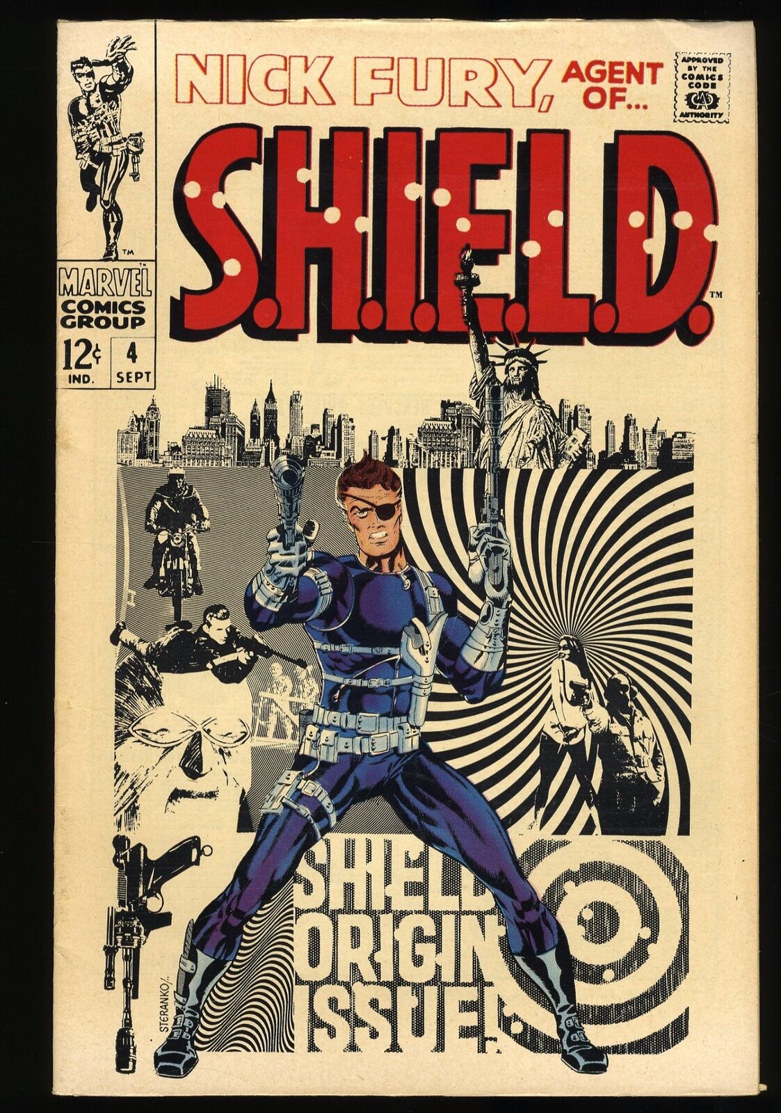 Nick Fury, Agent of SHIELD #4 FN+ 6.5 Jim Steranko Cover Marvel 1968
