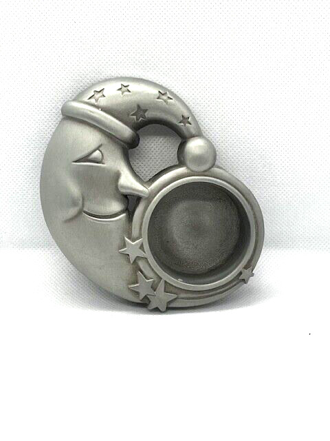Pewter Celestial Moon in Nightcap Votive Tealight Candle Holder