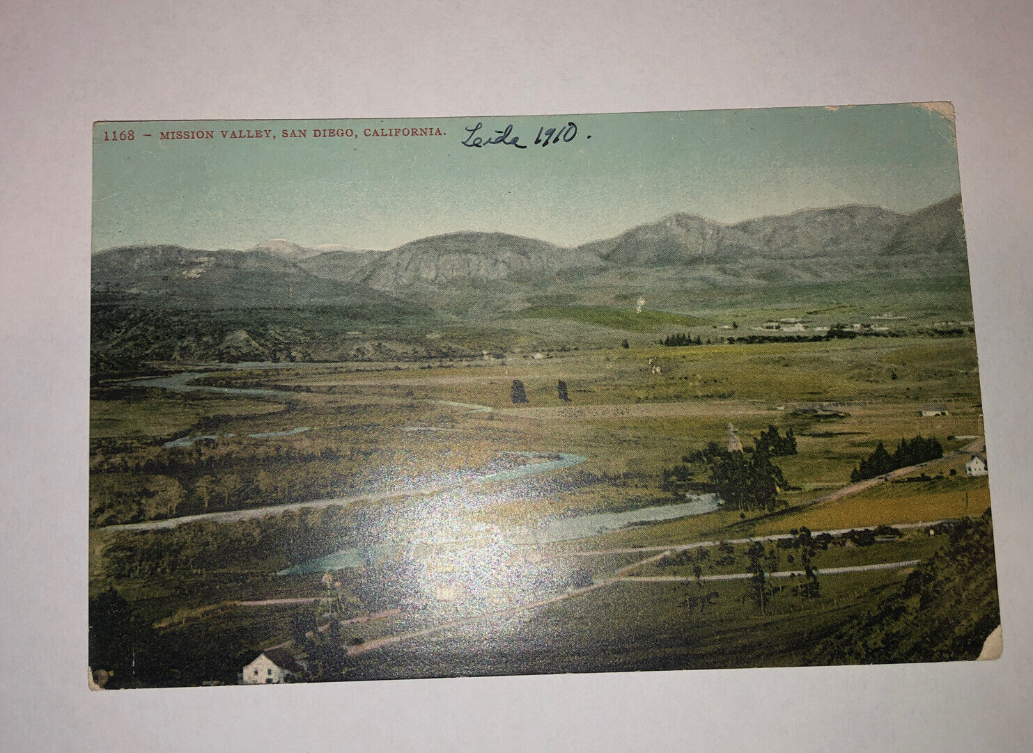 Vintage Postcard 1910 Mission Valley Aerial View San Diego California CA