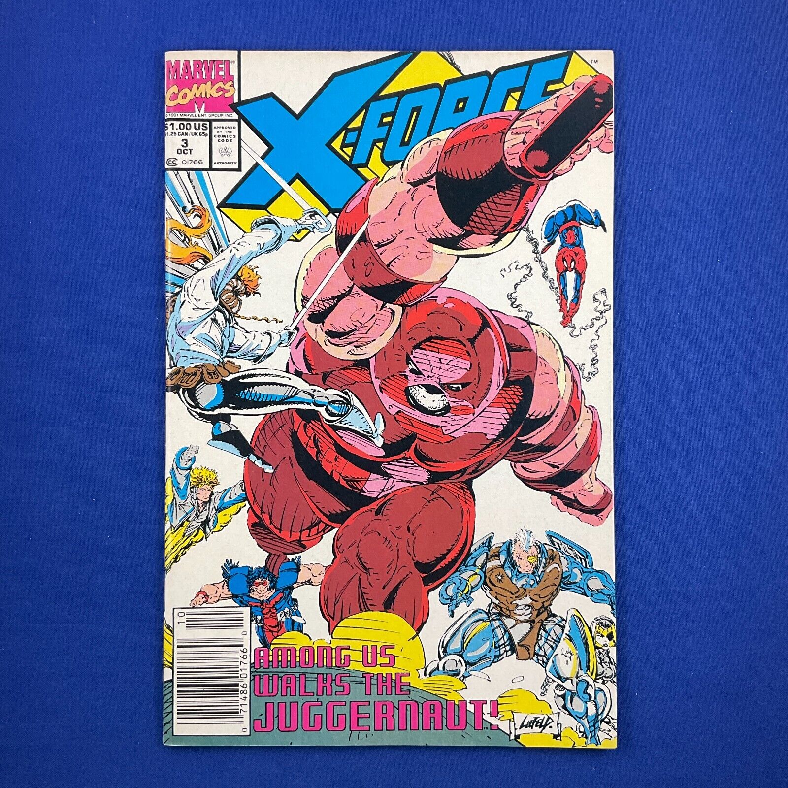 X-Force (Vol.1) #3 NEWSSTAND UPC vs Juggernaut Marvel Comics 1991 Rob Liefeld