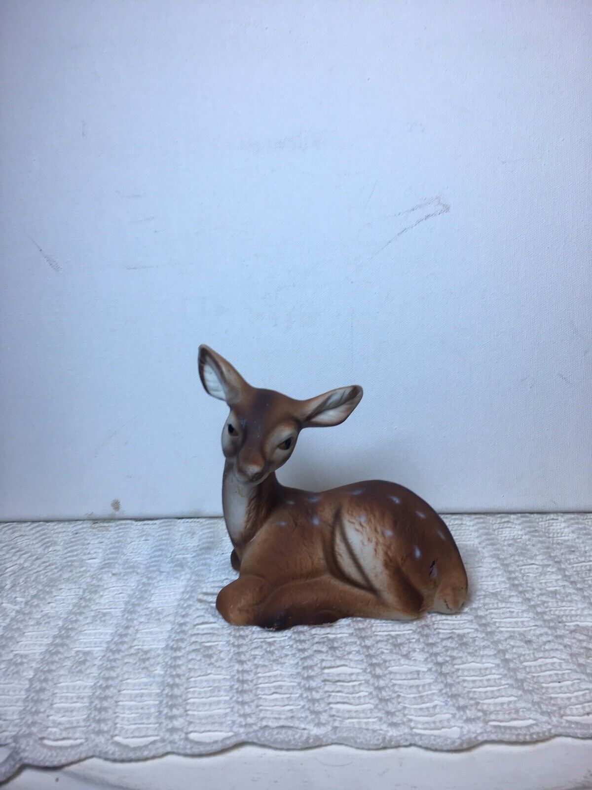 Vintage Resting Deer Ceramic Figure