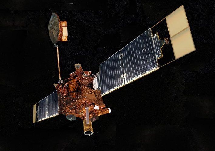 Mars Global NASA Surveyor Satellite Desktop Wood Model Regular New 