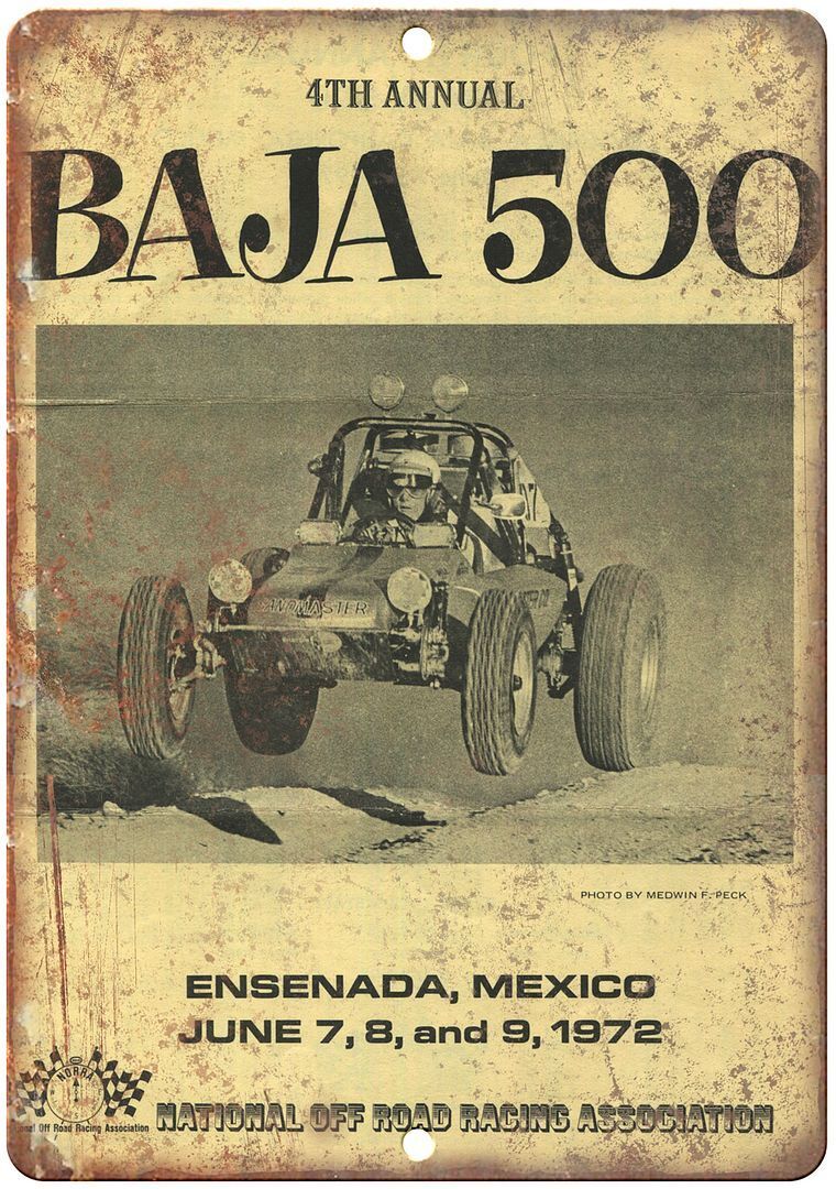 1972 Baja 500 NORRA Ensenada Mexico Ad Reproduction Metal Sign A487