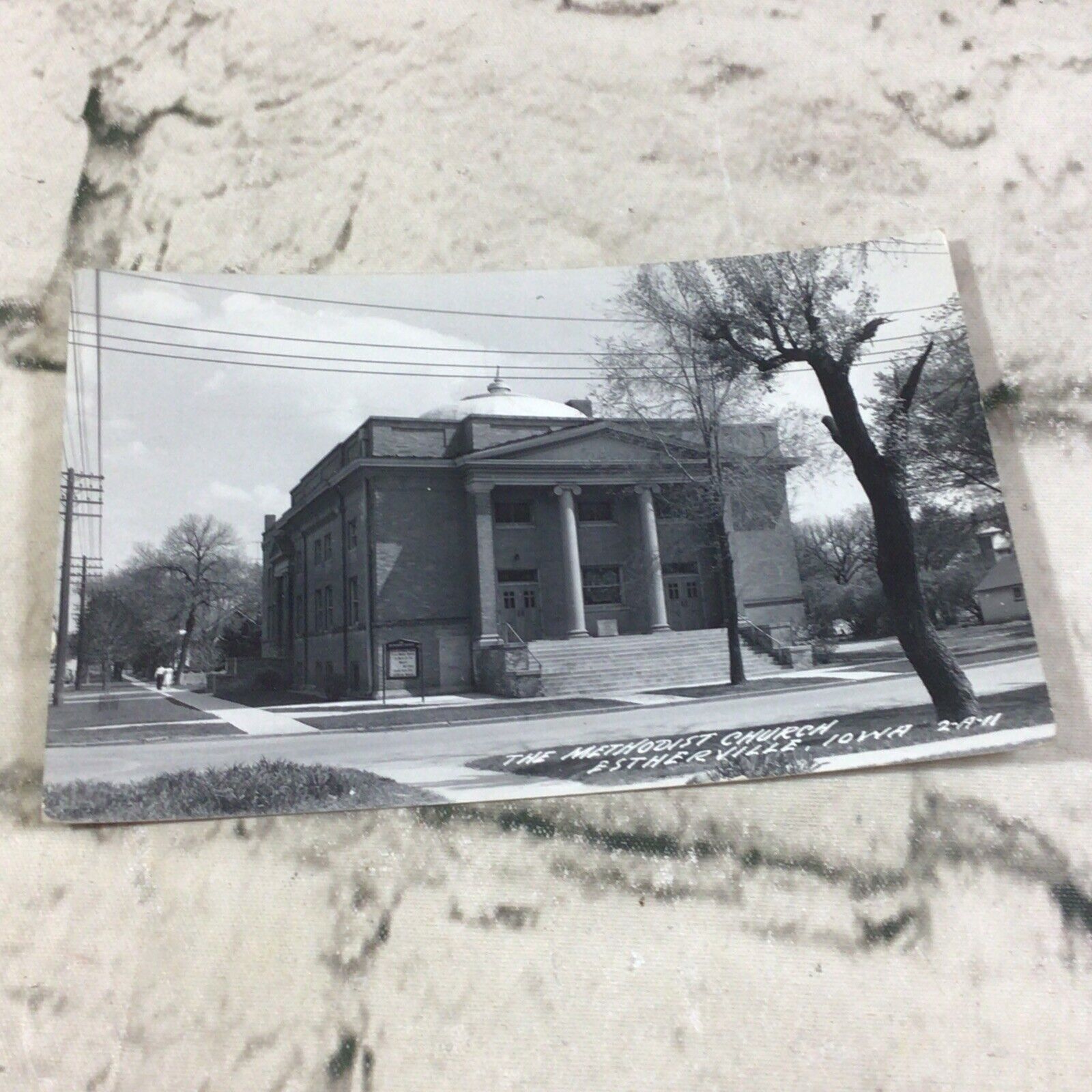 Vintage Real Picture Postcard The Methodist Church Estherville Iowa RPPC