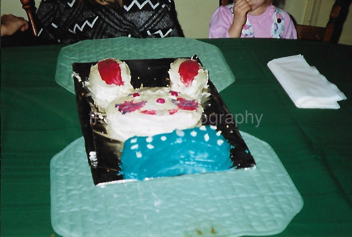 FOUND CAKE PHOTOGRAPH Color ORIGINAL Snapshot VINTAGE 312 56 Z