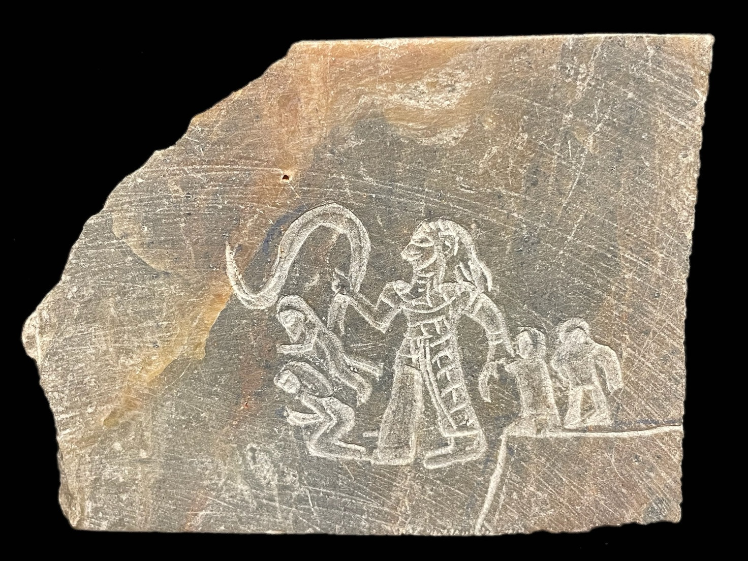 CIRCA NEAR EASTERN ASSYRIAN STONE PLAQUE DEPICTING A HUNTER  2500BC