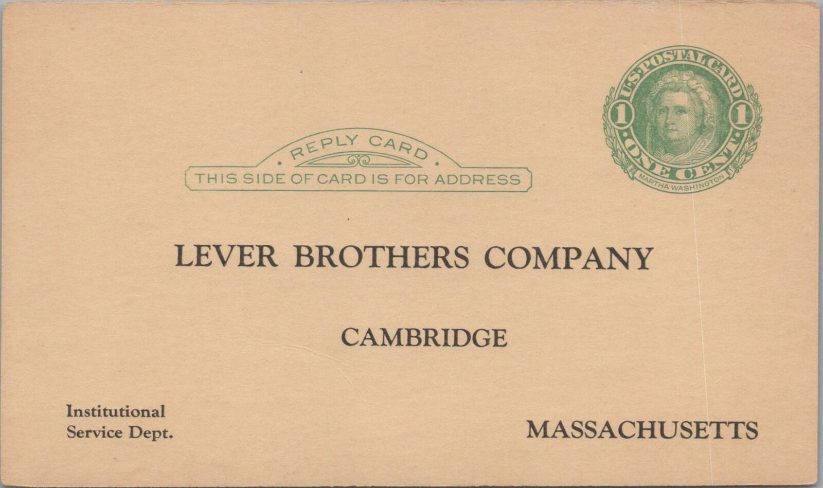 Advertising Postcard Lever Brothers Company Cambridge MA 