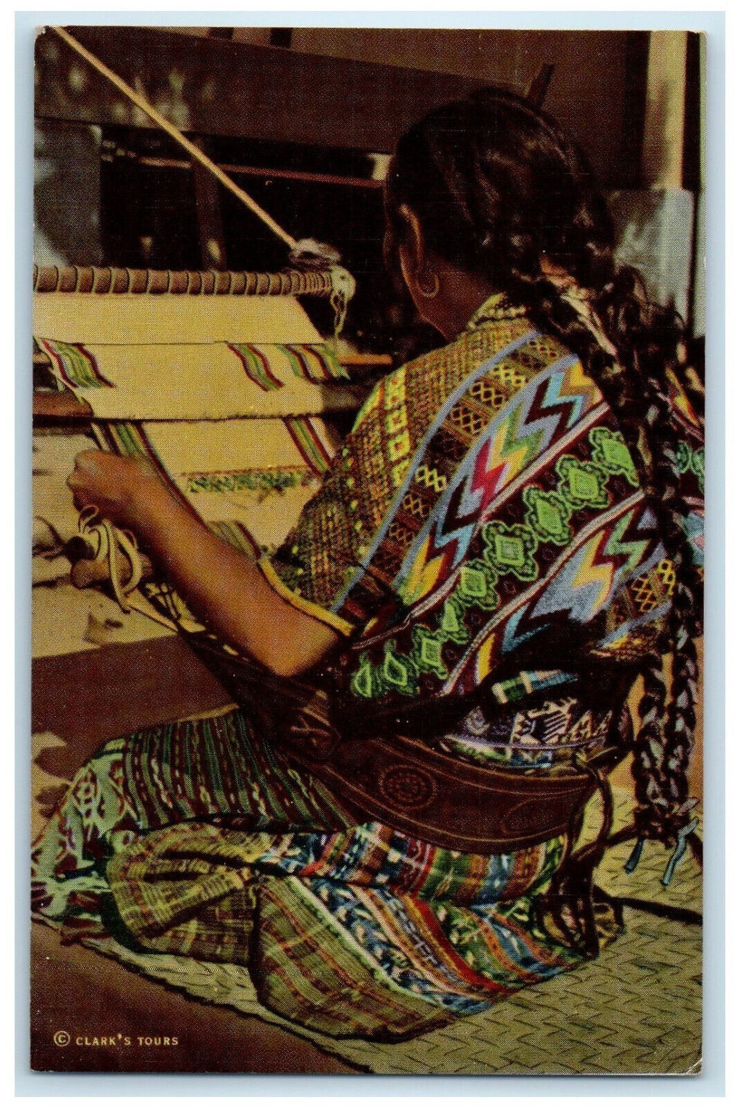 1952 Indian Weaver San Antonio Aguas Calientes Guatemala Posted Postcard