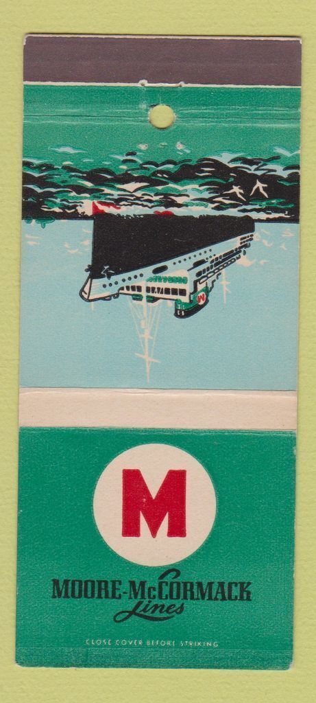 Matchbook Cover - Moore McCormack Lines shipping cruise 30 Strike