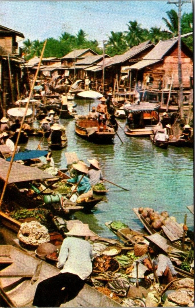 postcard CPM AK THTHAILAND Riverside Houses where the sub-canal separated 2552