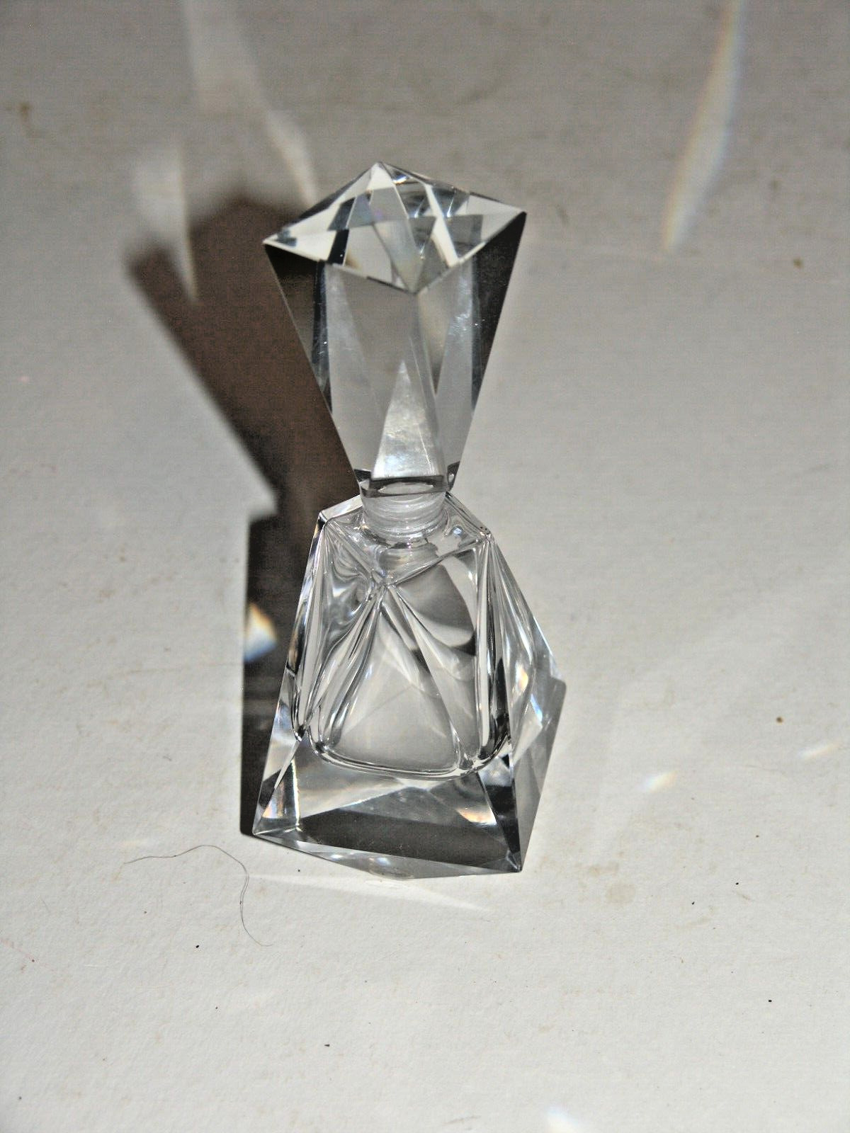 Vintage Heavy Avon Cut Crystal Perfume Decanter Bottle with Stopper 6-1/2\