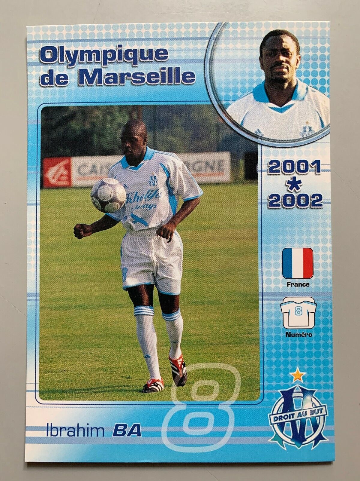 Vintage OM Olympique de Marseille 2001-2002 Ibrahim Ba CPA Postcard