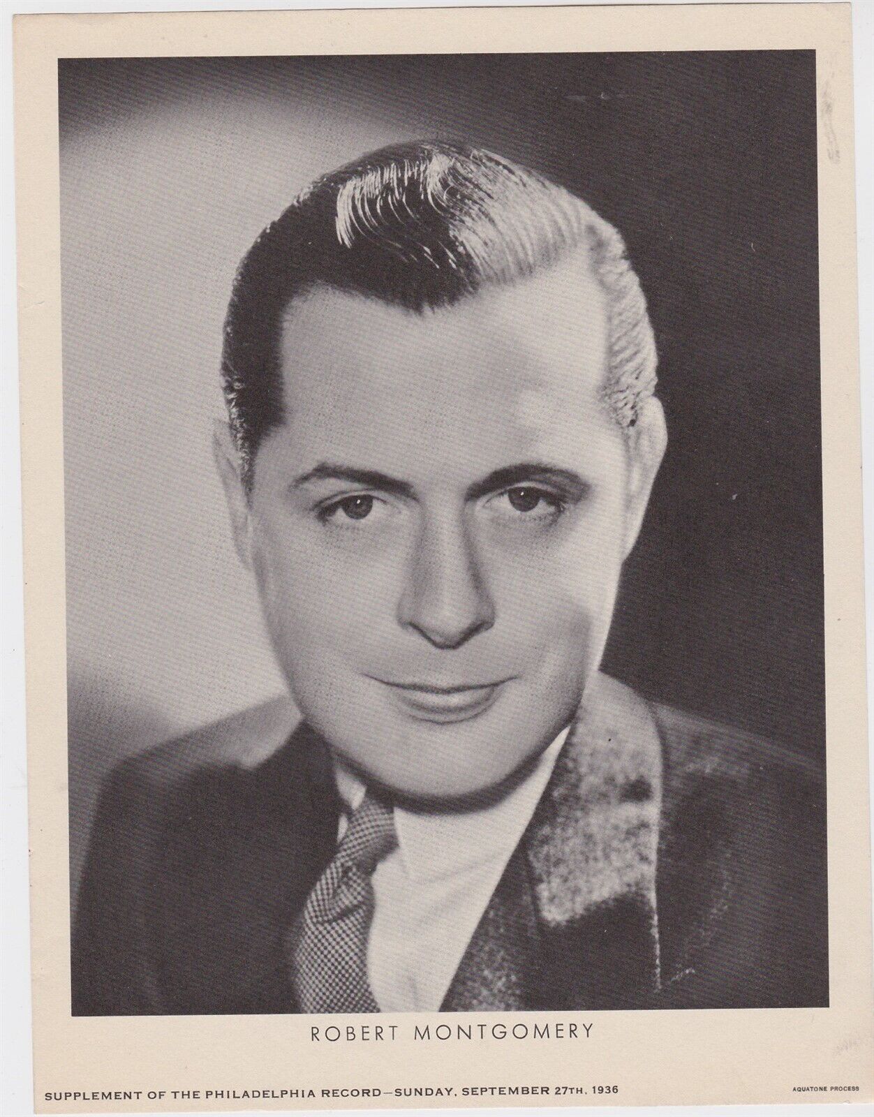 1936 M23 PHILADELPHIA RECORD ACTOR PHOTO ROBERT MONTGOMERY POPULAR SET
